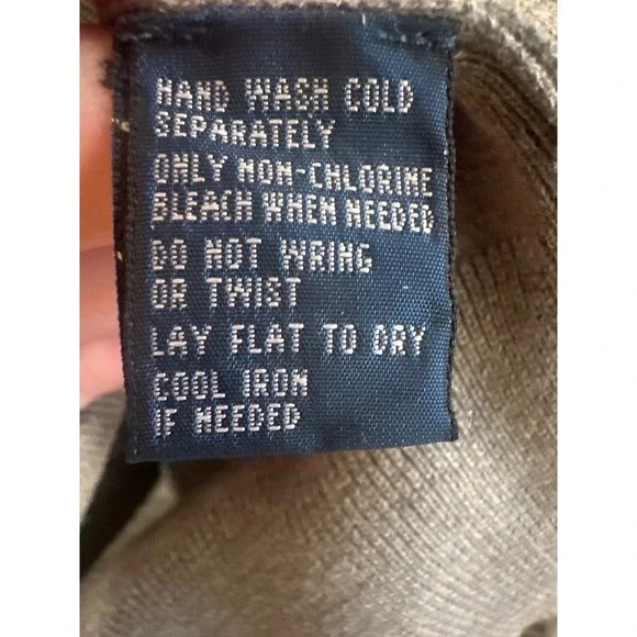 Polo Ralph Lauren Men V-Neck Sweater Gray Long Sleeve Pima Cotton Size L preppy - Picture 7 of 7